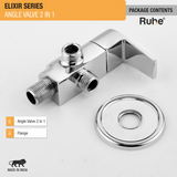 Elixir Two Way Angle Valve Brass Faucet package content