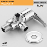 Euphoria Two Way Angle Valve Brass Faucet package content
