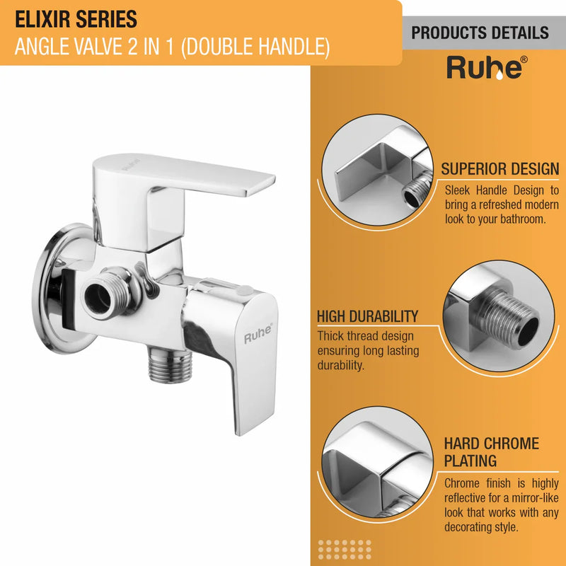 Elixir Two Way Angle Valve (Double Handle)
