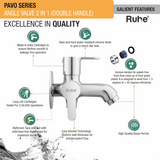 Pavo Two Way Angle Valve Brass Faucet (Double Handle) features