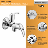 Aqua Two Way Angle Valve Brass Faucet (Double Handle) product details
