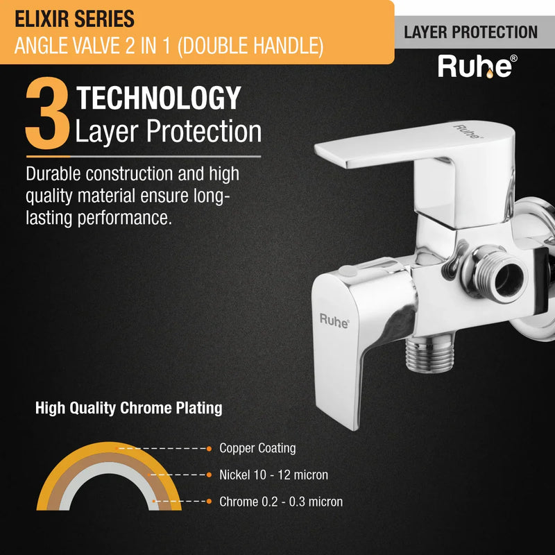 Elixir Two Way Angle Valve (Double Handle)