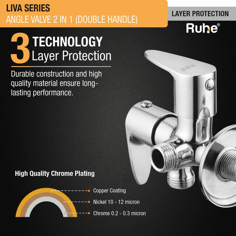 Liva Two Way Angle Valve (Double Handle)