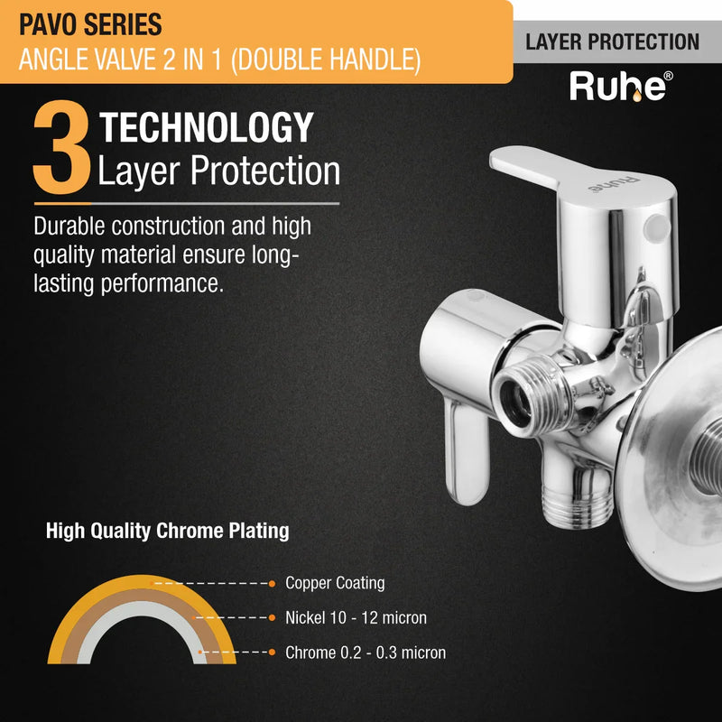 Pavo Two Way Angle Valve (Double Handle)