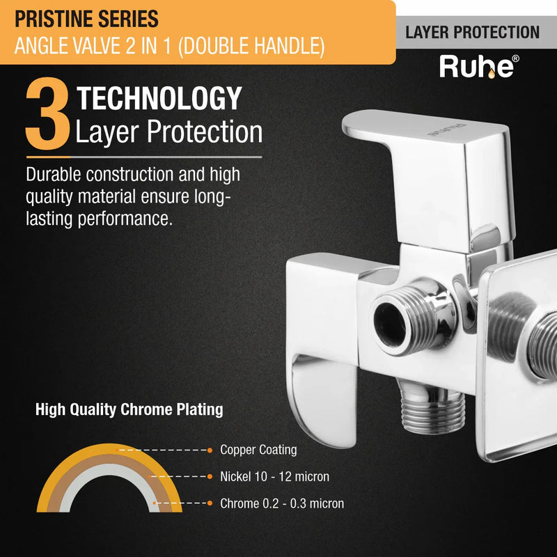 Pristine Two Way Angle Valve (Double Handle)