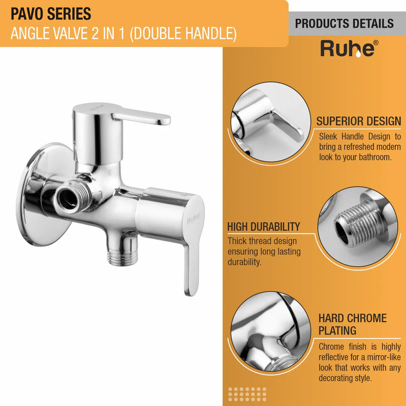 Pavo Two Way Angle Valve (Double Handle)