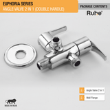 Euphoria Two Way Angle Valve Brass Faucet (Double Handle) package content