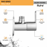 Pavo Angle Valve Brass Faucet features