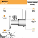 Liva Angle Valve Brass Faucet features
