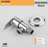 Liva Angle Valve Brass Faucet package content