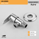 Liva Angle Valve Brass Faucet package content