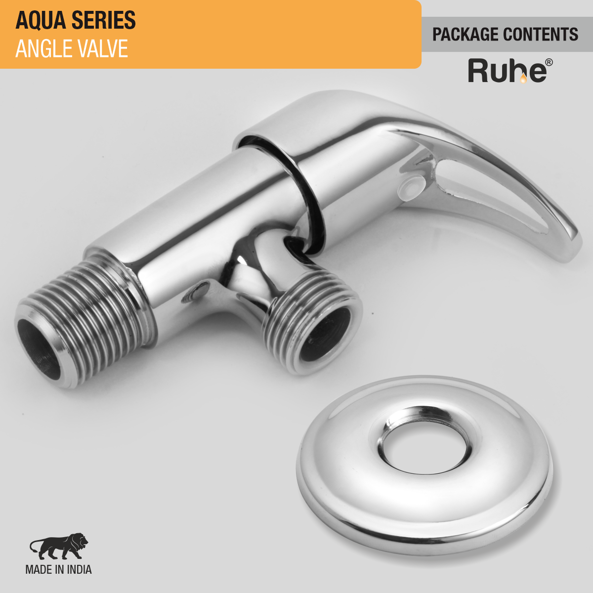Aqua Angle Valve Brass Faucet package content