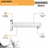 Elixir BathTub Plain Spout Brass Faucet features