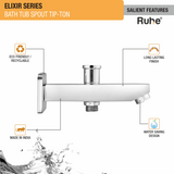 Elixir BathTub Spout with Tip-Ton Brass Faucet features