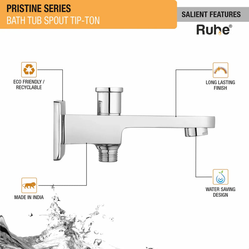Pristine Bathtub Tap with Tip-Ton Button (Only Spout)