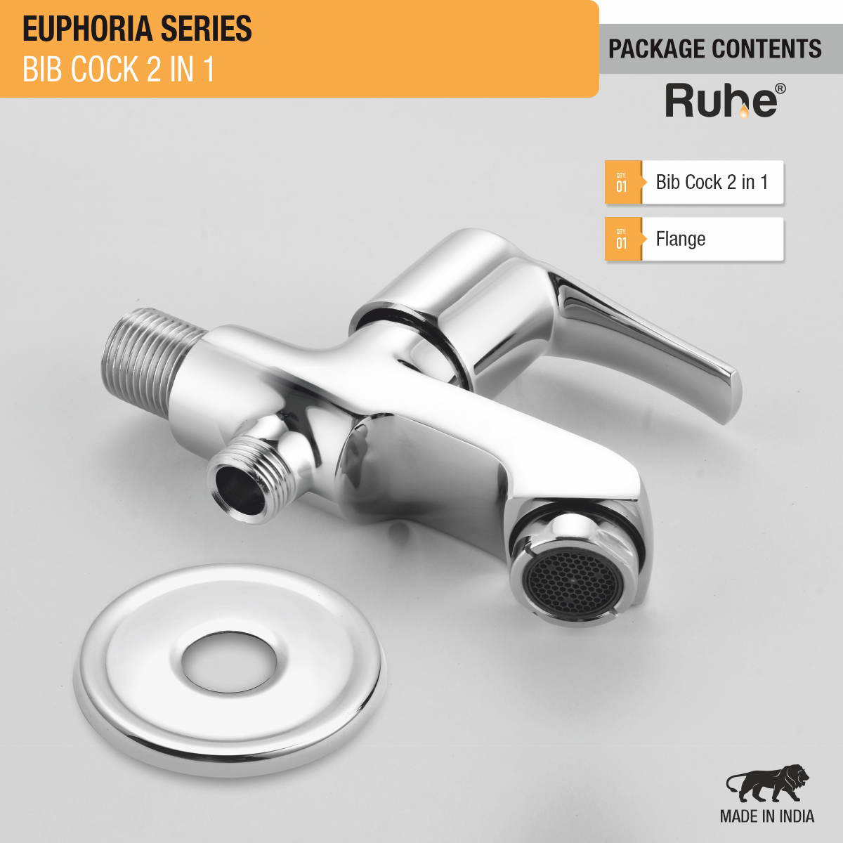 Euphoria Two Way Bib Tap Faucet package content