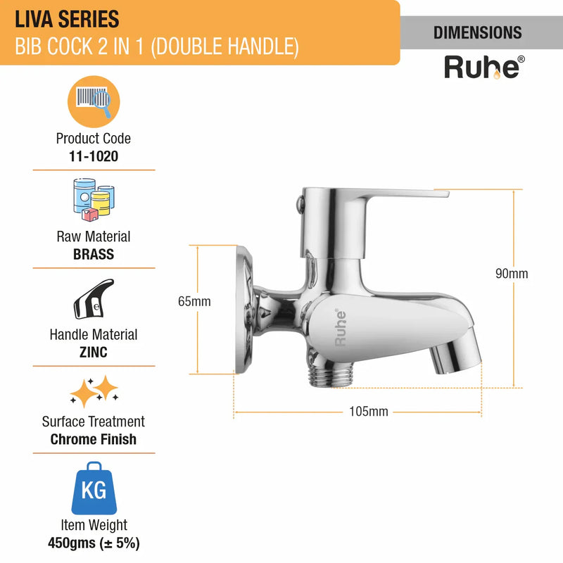 Liva Two Way Bib Tap (Double Handle)