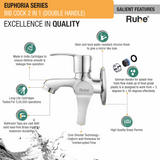 Euphoria Two Way Bib Tap Brass Faucet (Double Handle) features