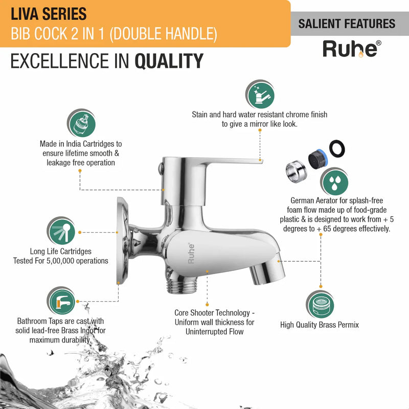 Liva Two Way Bib Tap (Double Handle)