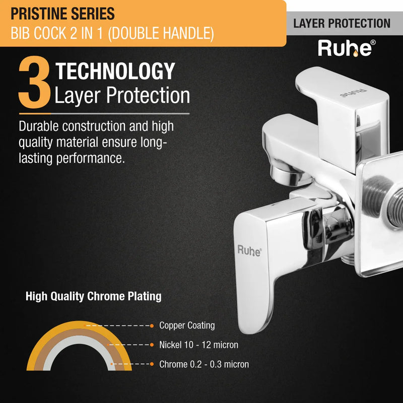 Pristine Two Way Bib Tap (Double Handle)