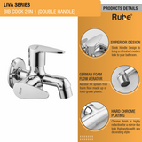 Liva Two Way Bib Tap Brass Faucet (Double Handle) product details