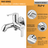 Pavo Two Way Bib Tap Brass Faucet (Double Handle) product details
