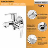 Euphoria Two Way Bib Tap Brass Faucet (Double Handle) product details