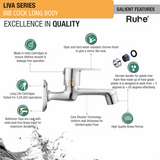 Liva Bib Tap Long Body Brass Faucet features