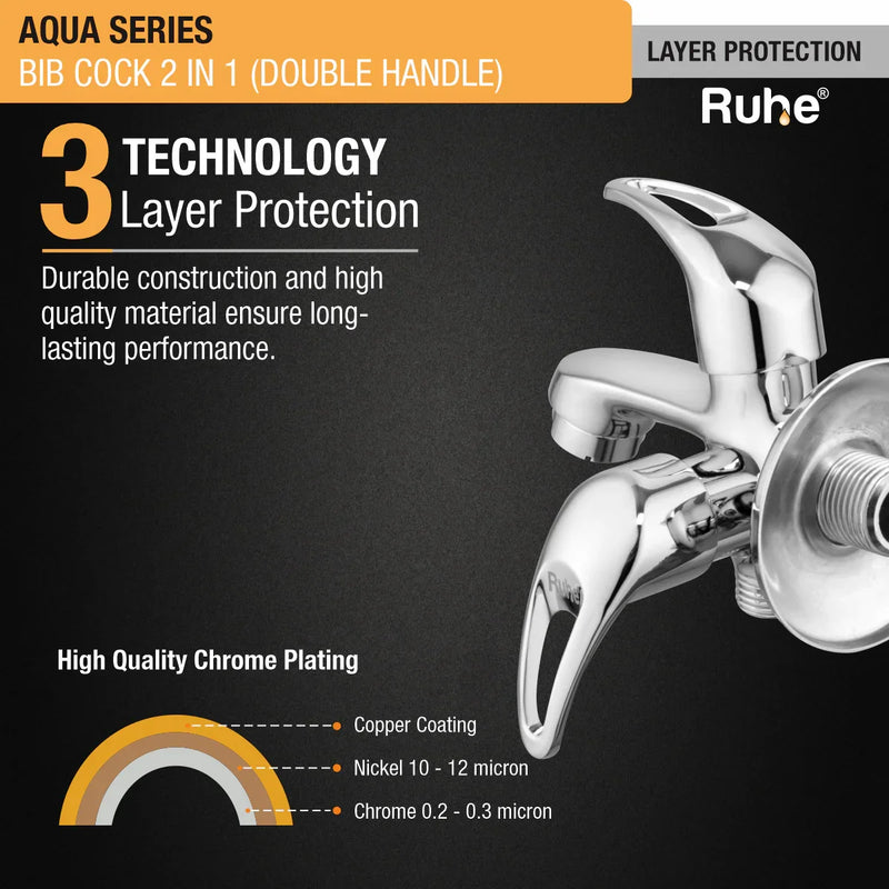 Aqua Two Way Bib Tap (Double Handle)