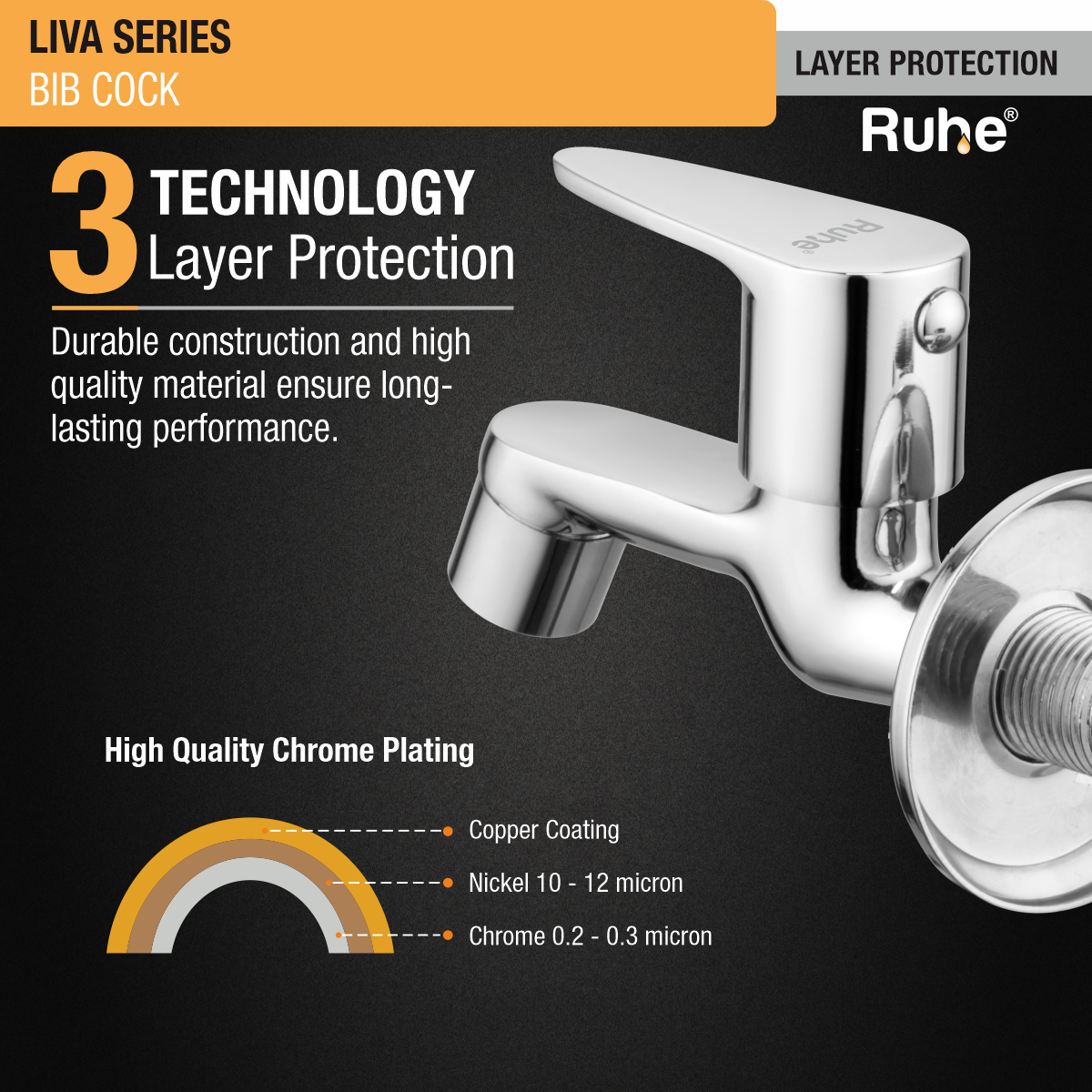 Liva Bib Tap Brass Faucet 3 layer protection