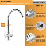 Elixir Centre Hole Basin Mixer with Large (20 inches) Round Swivel Spout Faucet product details