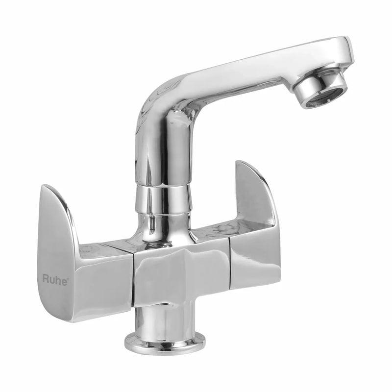 Pristine Deck Mount Wash Basin Mixer Tap with Swivel Spout