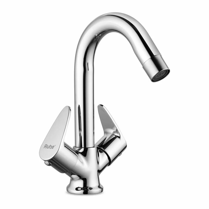 Liva Deck Mount Wash Basin Mixer Tap with Swivel Spout