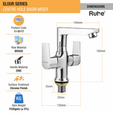 Elixir Centre Hole Basin Mixer with Small (7 inches) Swivel Spout Faucet dimensions and size