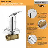 Aqua Concealed Stop Valve Brass Faucet (15mm) product details