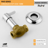 Pavo Concealed Stop Valve Brass Faucet (15mm) package content