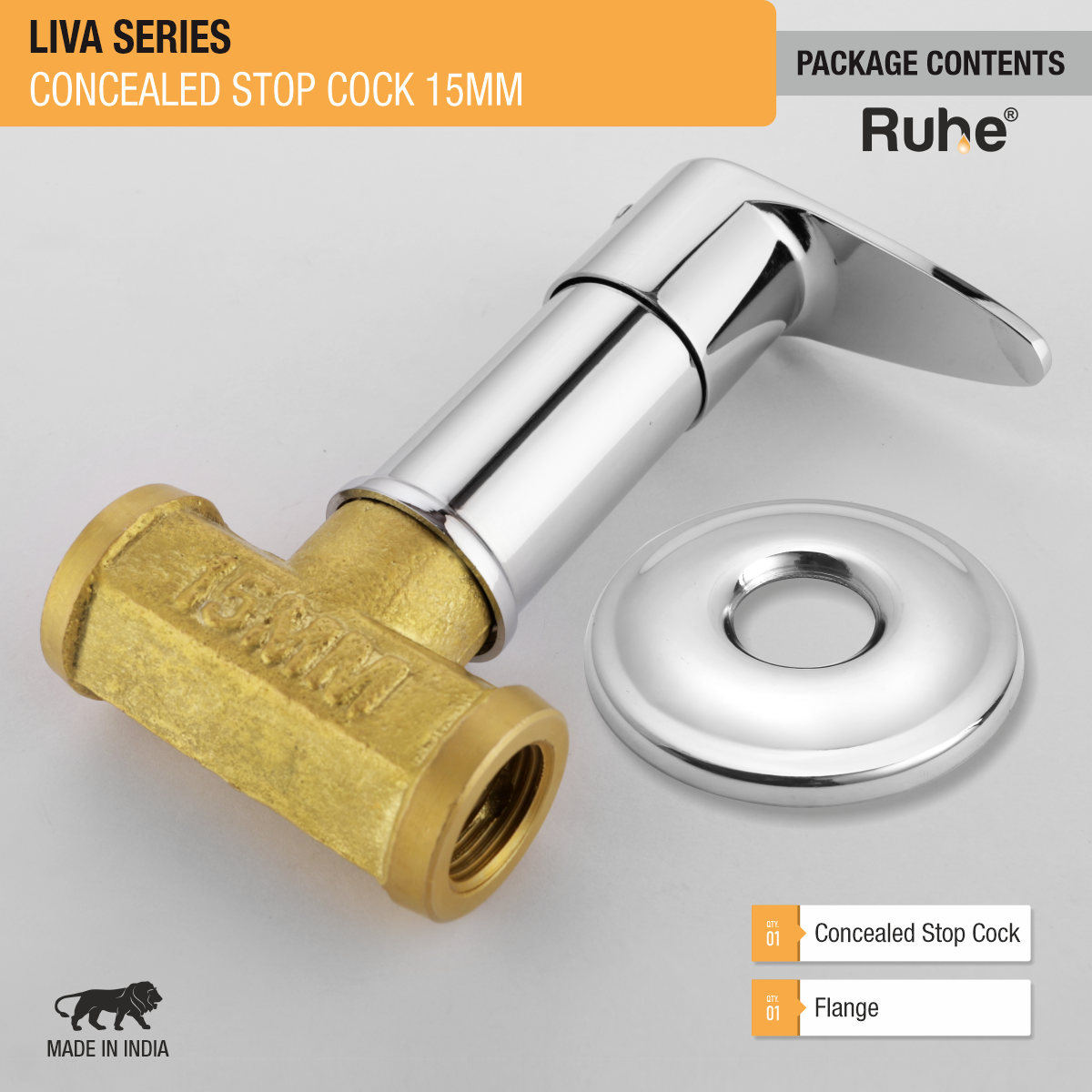 Liva Concealed Stop Valve Brass Faucet (15mm)- by Ruhe®