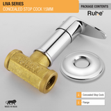 Liva Concealed Stop Valve Brass Faucet (15mm) package content