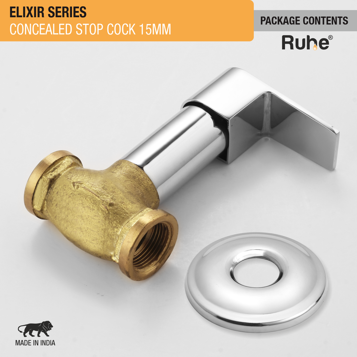 Elixir Concealed Stop Valve Brass Faucet (15mm)- by Ruhe®