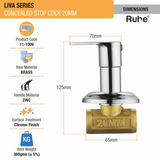 Liva Concealed Stop Valve Brass Faucet (20mm) dimensions and size