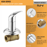Aqua Concealed Stop Valve Brass Faucet (20mm) product details