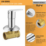 Liva Concealed Stop Valve Brass Faucet (20mm) product details