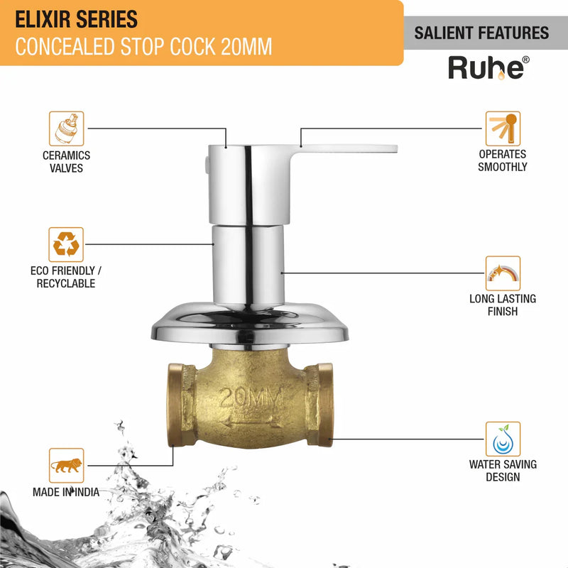 Elixir Concealed Stop Valve (20mm)- by Ruhe
