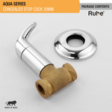 Aqua Concealed Stop Valve Brass Faucet (20mm) package content