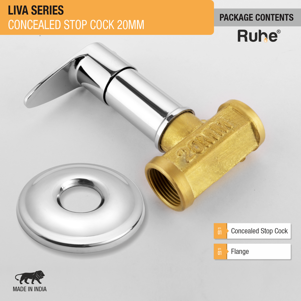 Liva Concealed Stop Valve (20mm)- by Ruhe®