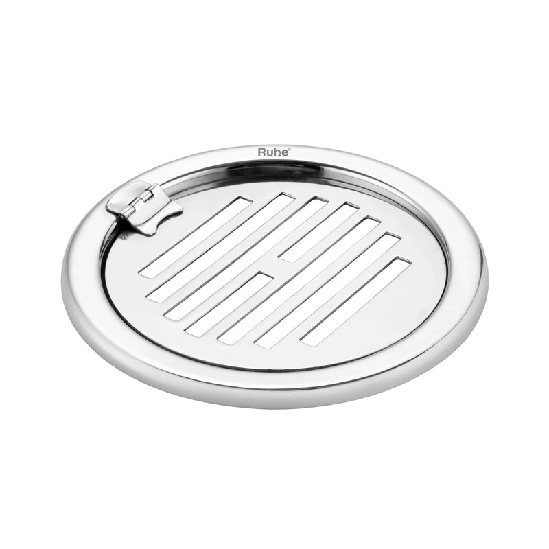 Classic Round Jali Floor Drain (5 Inches) with Hinged Grating Top (Pack of 2) - by Ruhe