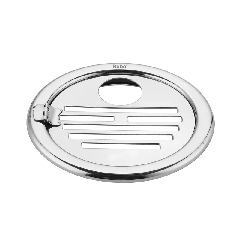 Classic Round Jali Floor Drain (5 Inches) with Hinged Grating Top & Hole (Pack of 2) - by Ruhe