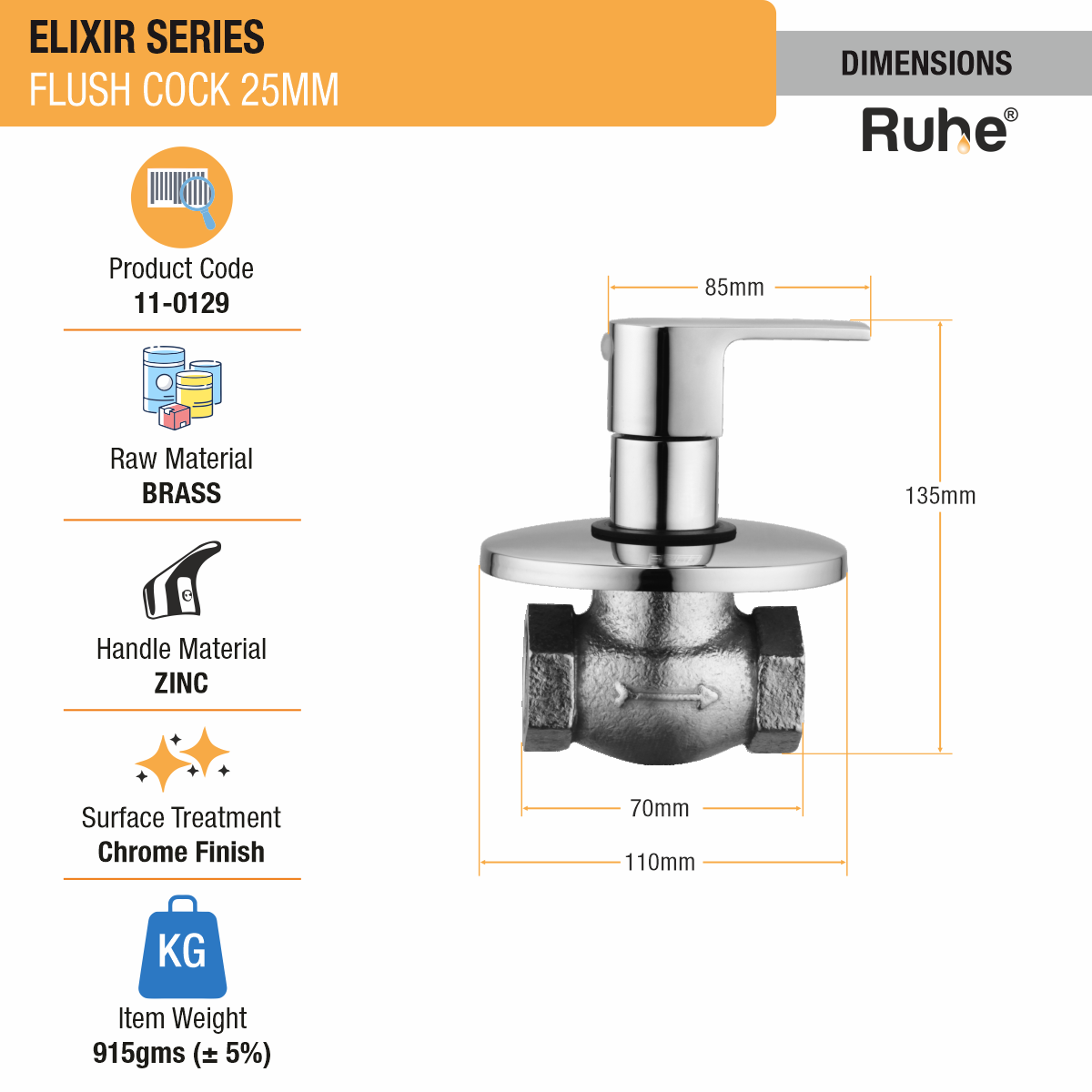 Elixir Flush Valve (25mm) - by Ruhe®