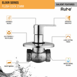 Elixir Flush Valve Brass Faucet (25mm) features