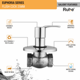 Euphoria Flush Valve Brass Faucet (25mm) features